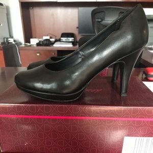 Black high heels with platform